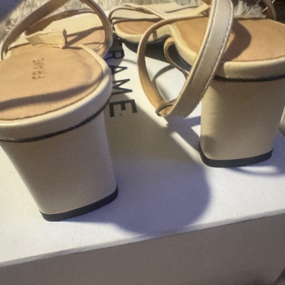 Frame Denim Cream Strappy Sandals - Picture 3 of 6